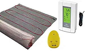 30 Sqft Mat, 240 Volt, Electric Radiant Floor Heat Heating System with Aube Digital Floor Sensing Thermostat