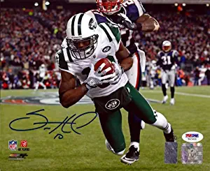 SANTONIO HOLMES AUTOGRAPHED 8X10 PHOTO NEW YORK JETS PSA/DNA STOCK #59074