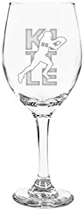 Football Sports Athletic Player Laser Engraved 20 oz Wine Glass (Kittle #85)