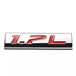 UrMarketOutlet 1.7L Red/Chrome Aluminum Alloy Auto Trunk Door Fender Bumper Badge Decal Emblem Adhesive Tape Sticker