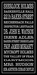 Imagekind Wall Art Print entitled Sherlock Holmes Bus Scroll 2 by Lou Ford | 8 x 16