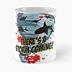 Cult Coming Parody Attack Mug Shark Storm Tornado Best 11 Ounce Ceramic Coffee Mug Gift