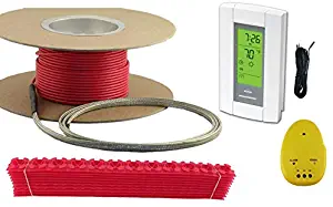 40 Sqft Cable Set, 240 Volt, Electric Radiant Floor Heat Heating System with Aube Digital Floor Sensing Thermostat