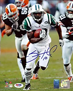 SANTONIO HOLMES AUTOGRAPHED 8X10 PHOTO NEW YORK JETS PSA/DNA STOCK #59073