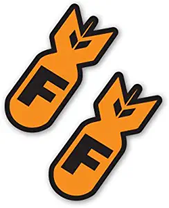 AK Wall Art F Bombs Orange Set of 2 Vinyl Sticker - Car Phone Helmet - Select Size