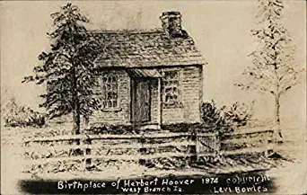 Birthplace of Herbert Hoover West Branch, Iowa IA Original Vintage Postcard