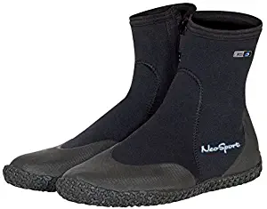 Neo Sport Premium Neoprene Men & Women Wetsuit Boots, Shoes with puncture resistant sole 3mm, 5mm & 7mm for warm, moderate or cold water for watersports: beach, boat, lake, mud, kayak and more! Sizes 4 - 16