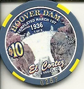 $10 el cortez obsolete las vegas casino chip hoover dam 1 of 2