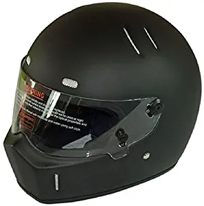 CRG Sports ATV Motocross Motorcycle Scooter Full-Face Fiberglass Helmet DOT Certified ATV-1 Matte Black Size Large