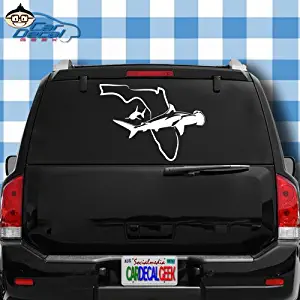 Car Decal Geek Florida Sharks Vinyl Decal Sticker Bumper Cling for Car Truck Window Laptop MacBook Wall Cooler Tumbler | Die-Cut/No Background | Multi Sizes/Colors Blue, 8"