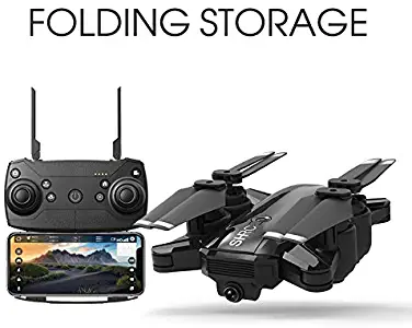 H1 1080P HD Wide Angle Camera RC Drone WiFi Record Video FPV Foldable RC Quadcopter Smart to Return Home for Kids & Beginners (Black)
