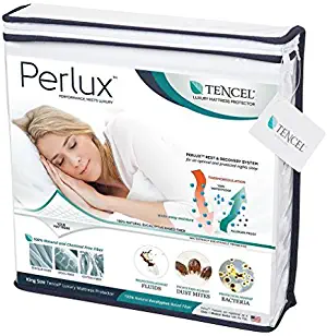 Perlux Hypoallergenic Tencel 100-Percent Waterproof Mattress Protector, King