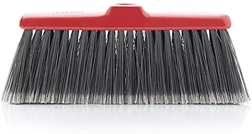 Fuller Brush Fiesta Red Kitchen Broom - Heavy Duty Floor Sweeper w/Fine Long Bristles - Dust Sweeping For Home/Commercial Kitchen & Warehouse Floors