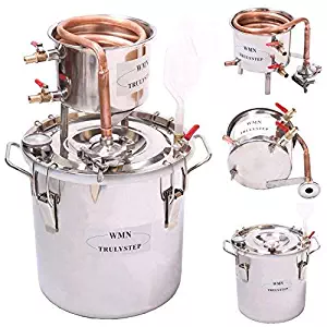 WMN_TRULYSTEP DIY 3 Gal 12 Liters Home Distiller Moonshine Alcohol Still Stainless Boiler Copper Thumper Keg …