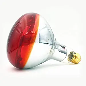 Fengrun Lighting 150 Watt / 250 Watt, Hard Glass(Water Proof), R125 Painted Red, Infrared Heating Bulb, for Swine & Poultry