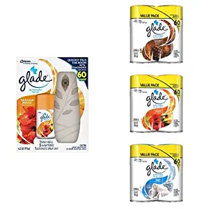 Glade Automatic Spray Multi-Room Fragrance Variety Pack - Cashmere Woods, Hawaiian Breeze, Clean Linen