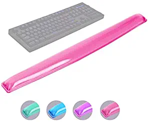 ABRONDA Silicone Gel Keyboard Wrist Rest Pad - Gel Keyboard Wrist Rest Pad & Mouse Wrist Rest Support for Office Gaming Computer Laptop Ergonomic Comfortable Pain Relief (Pink Keyboard Pad)