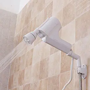 Trihedral 220V AC Tankless Electric Water Heater Instant Bathroom Hot Water Heating Spray Shower Head Faucet