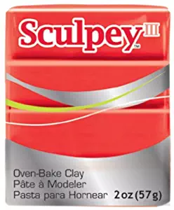 Polyform Sculpey III Polymer Clay, 2-Ounce, Red Hot Red (S302-583)