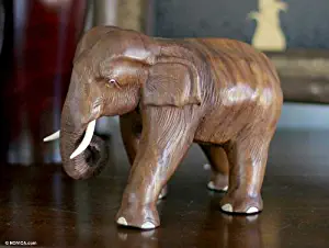 NOVICA 160547" Majestic Elephant Wood Sculpture