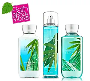 Bath and Body Works RAINKISSED LEAVES New Daily Trio Gift Set - Body Lotion - Shower Gel & Fine Fragrance Mist. - Full Size