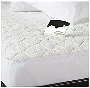 Biddeford 5301-9051128-100 Sherpa Quilted Skirt Electric Heated Mattress Pad, Full, White