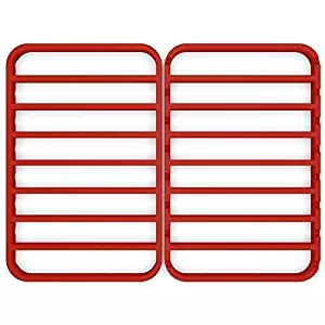 STAN BOUTIQUE Oversize Silicone RoastingRacks | Non Stick Roast Rack (11" x 14"), Red
