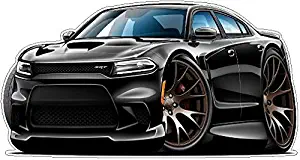 2016 Charger Hellcat Dodge Wall Decal 2ft Long Vinyl Reusable Movable Fun Stickers for Boys Classic Cartoon Cars Home Decor