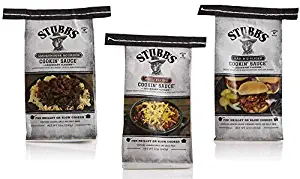 Stubb's Cookin' Sauce Variety Pack, Gluten Free, Skillet or Slow-Cooker (Chili Fixins, Smokehouse Bourbon and BAR-B-Q Slider, 12oz, Pack of 3)