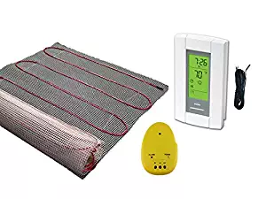 60 Sqft Mat, Electric Radiant Floor Heat Heating System with Aube Digital Floor Sensing Thermostat