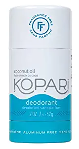 Kopari Aluminum-Free Deodorant Fragrance Free for Sensitive Skin | Non-Toxic, Paraben Free, Gluten Free & Cruelty Free Men’s and Women’s Deodorant | Made with Organic Coconut Oil | 2.0 oz