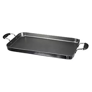 T-fal A92114 / C4061484 Specialty Nonstick Dishwasher Safe 18-Inch x 11-Inch Double Burner Family Griddle Cookware, 18-Inch, Black