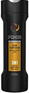 AXE Dark Temptation 3 in 1 Shampoo, Conditioner and Body Wash, Dark Temptation 12 oz (Pack of 2)