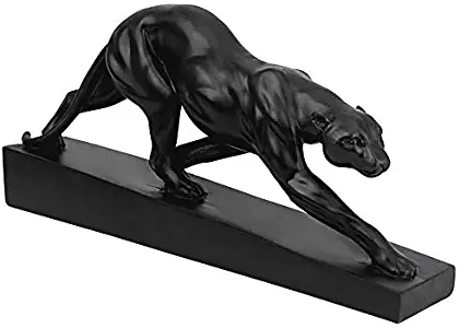 Design Toscano Panther on the Prowl Art Deco Statue, 16 Inch, Black