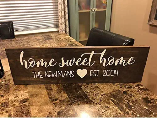 home sweet home sign personalized last name sign family established wood sign