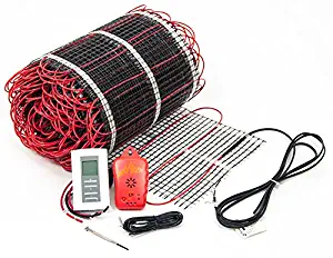 60 sq.ft. 120-Volt. Ceramic & Stone Tile Electric Floor Heating Kit w/Honeywell Floor Thermostat and Installation Alarm, (40 ft. x 1.5 ft.) - Other Sizes Available