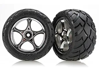 Traxxas 2478R 2.2" Anaconda Tires Pre-Glued on Chrome Tracer Wheels (rear)