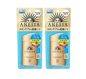 shiseido anessa perfect uv sunscreen skincare milk SPF50+/PA++++ 60mL/2oz (set of 2)