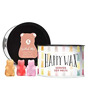 Happy Wax New Cocktail Mix Soy Wax Melts - Scented Wax Melts Infused with Essential Oils - Cute Bear Shapes Perfect for Melting in Your Wax Warmer (Mango Daiquiri, Elderflower Gin, Watermelon Mojito)
