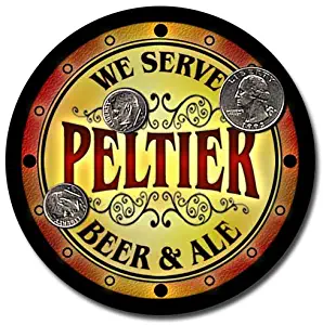 ZuWEE Brand Beer & Ale Coaster Set Personalized with the Peltier Family Name