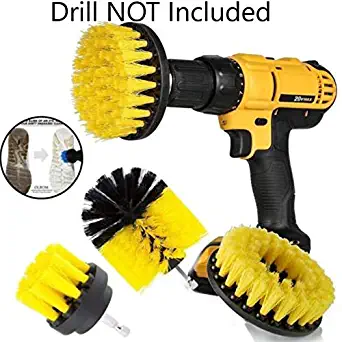 Drill Brush Surfaces Tub, Shower, Tile, Grout, Automotive All Purpose Power Scrubber Cleaning Kit