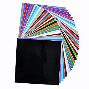 Art-in-Shock 40 Vinyl Sheets Premium Permanent Self Adhesive Set | 12"x12" | Matt, Glossy & Metalized Colors | Easy to Weed & Stick | for Arts & Crafts, DIY Projects, Wood Signs, Home Décor, Cups