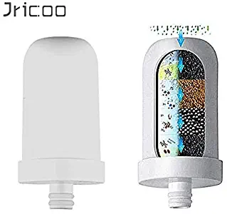 Jricoo Water Filter Replacement, 5-Layer ACF Filtration with Ultra Adsorptive Material,Filter Core Reach to 0.1μm, Purifies Turbid Water,Remove Chlorine