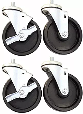 4" x 1-1/4" Caster Set of 4 for True Refrigerators, Polyolefin Wheels