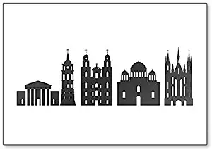 Lithuanian Architecture on White Background Fridge Magnet