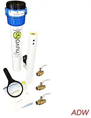 Nuvo H2O Dphb-a Home Water Softener System, 5 X 24" - New Model - No More Hard Water by Using Revolutionary Technology! Bundle with 3 of a Lead free SWEAT 1" brass shutoff/bypass valve