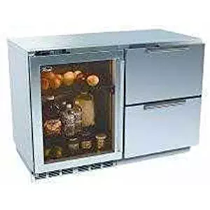 Perlick Built In Double Refrigerators With Overlay Glass Door And Integrated Drawers (Requires Custom Panels)