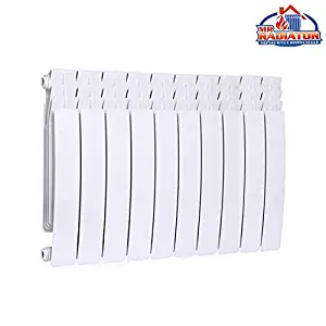 Mr Radiator Wall Mount Radiator Heater for Water, Bimetal Die Cast Aluminum Casing, Hot Water Radiator for Home (10 Section)