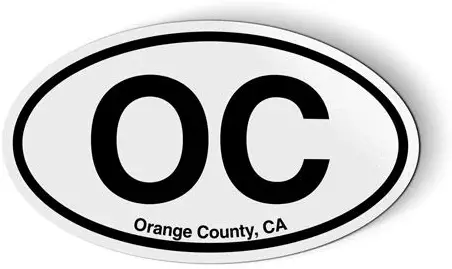 Stickers & Tees OC Orange County CA California Oval - Car Magnet - 5"