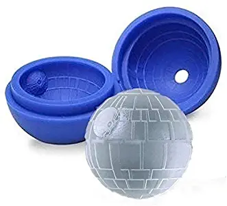 Nice Nymph Silicone Ice Molds Pack of 2, Star Wars Death Star Silicone Sphere Ice Ball Maker Mold